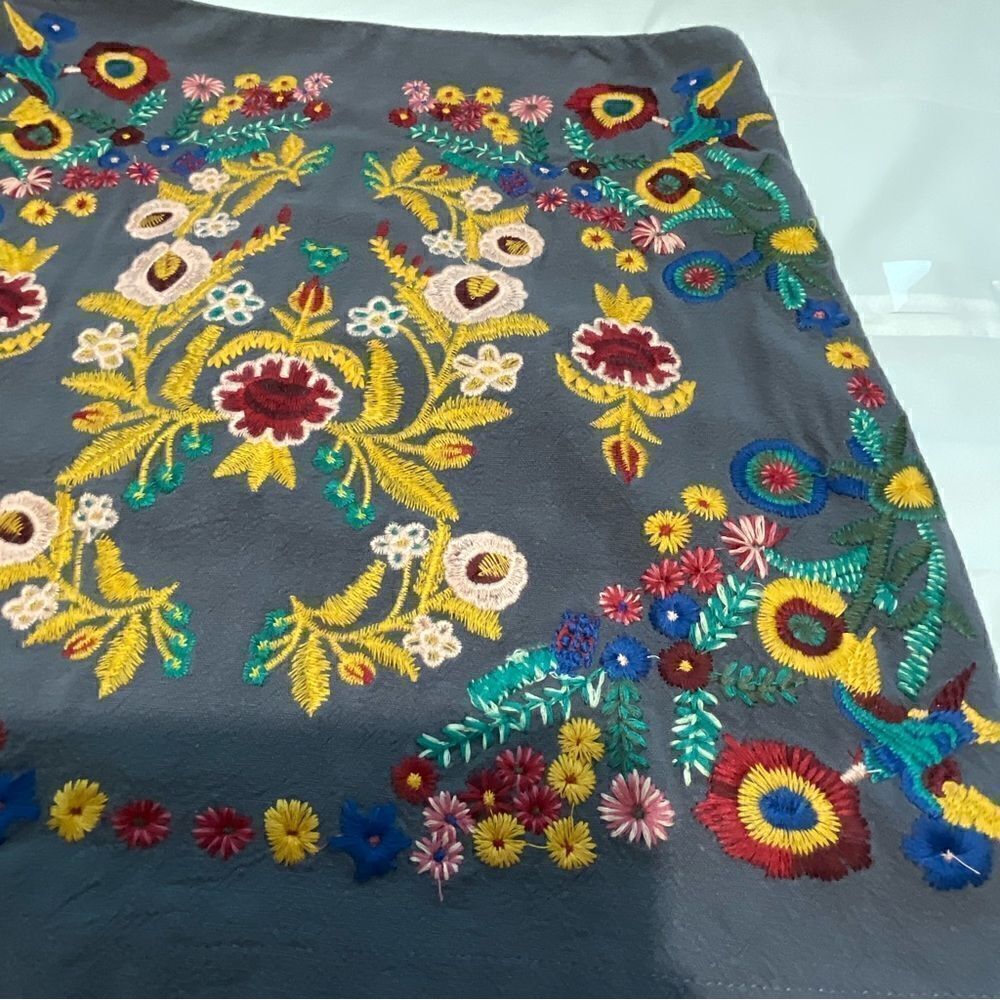 Umgee small lined skirt, embroidery flowers boho  work date concert - Picture 7 of 15